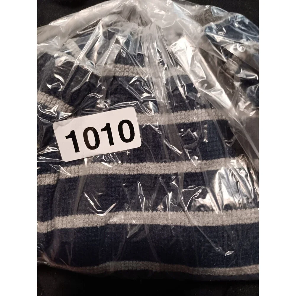 The Childrens Place Boys Thermal Shirt Size 7/8 Blue White Gray Striped Tee